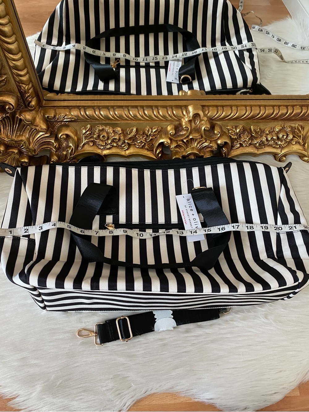 Alice + Olivia By Stacey Bendet Striped Duffel Bag - Picture 10 of 13